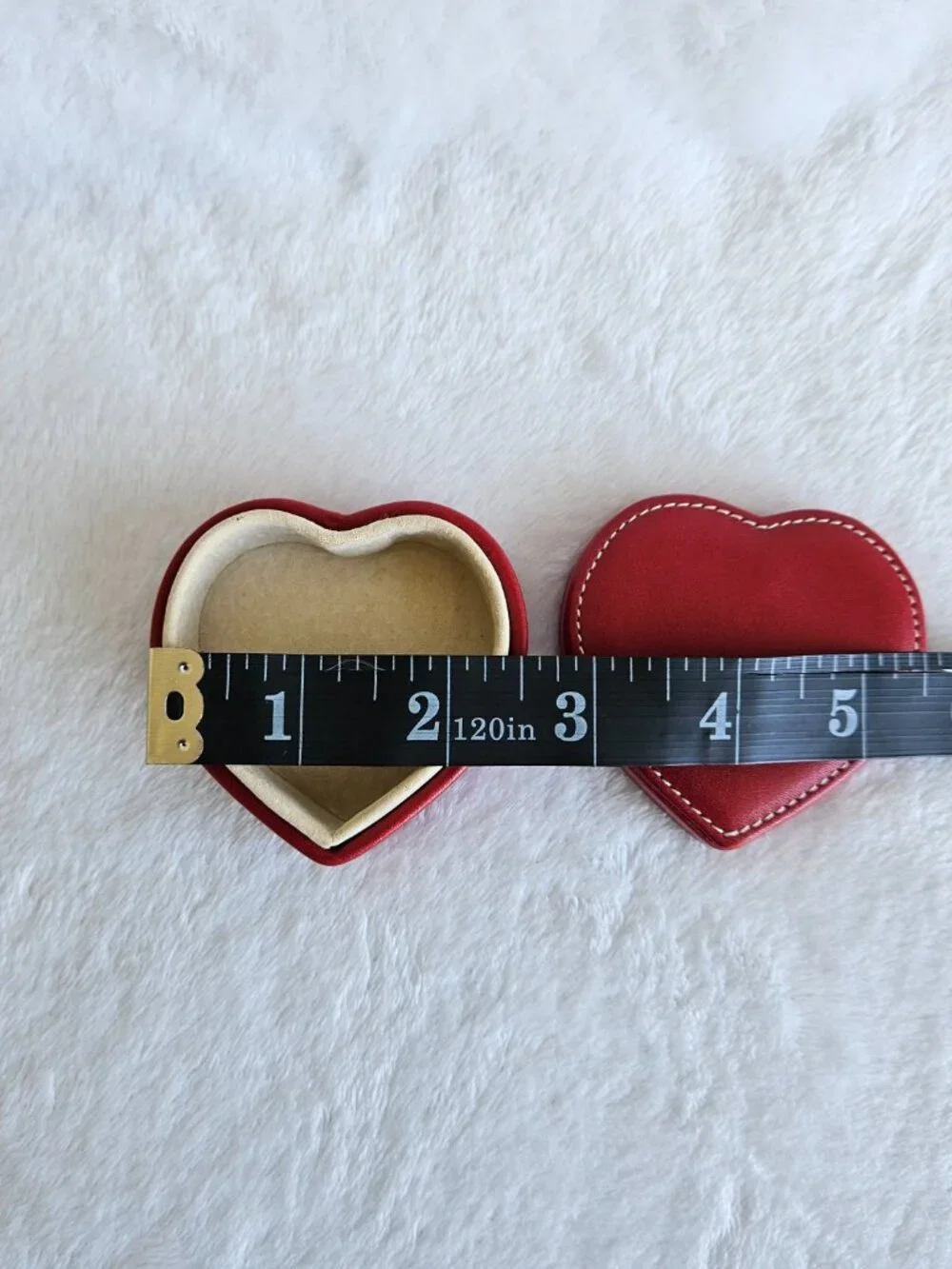 Mini Coach Y2K Red Leather Heart Jewelry Box Ring Necklace & Earring Storage